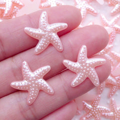 Starfish Star Fish Pearl / ABS Fake Pearls (Pink / 19mm / Around 25pcs) Sea Ocean Embellishment Scrapbook Beach Wedding Decoration PES85