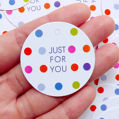 CLEARANCE Just For You Tag (10pcs) Colorful Polka Dot Pattern Etsy Shop Tag Product Tag Thank You Tag Gift Tag Packaging Tag Favor Decoration S098