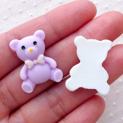 Kawaii Bear Decoden Cabochons / Cute Animal Cabochon (8pcs / 19mm x 24mm / Pastel) Baby Shower Party Decoration Decora Hair Jewelry CAB483