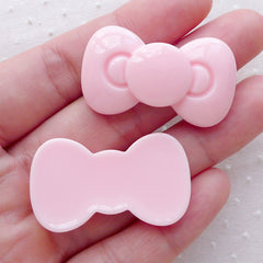Pastel Pink Bow Cabochon / Bowtie Decoden Cabochon (2pcs / 36mm x 21mm / Flatback) Kawaii Phone Case Decoration Hairclip Hair Pin DIY CAB494