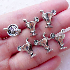 Cocktail Beads (6pcs / 12mm x 15mm / Tibetan Silver / 3D) Summer Beach Jewelry European Charm Bracelet Kawaii Big Hole Slider Bead CHM2118