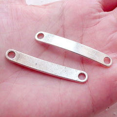 Long Stamping Tags Connector Charms / ID Tag Handstamping Blank / Engraving Tags (4pcs / 7mm x 44mm / Tibetan Silver) Bracelet Link CHM2165