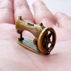 Miniature Vintage Iron Charm (1 piece / 27mm x 16mm / Antique Bronze / 3D / 2 Sided) Dollhouse Whimsical Jewelry Novelty Necklace CHM2173