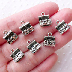 Treasury Box Charms Pirate Treasure Chest Pendant (7pcs / 10mm x 11mm / Tibetan Silver / 2 Sided) Whimsy Whimsical Novelty Jewellery CHM2199