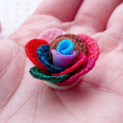 CLEARANCE Colorful Rose Flower Applique / Cute Fabric Flowers (3pcs / 2.5cm) Toddler Hair Bows Baby Headband Hair Clip DIY Floral Jewelry Making B195
