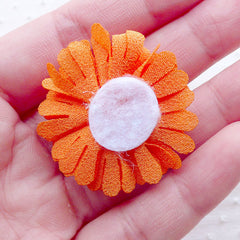 CLEARANCE Pom Pom Fabric Flowers / Dahlia Puff Flower / Chrysanthemum Applique (2pcs / 3.5cm / Orange) Boutonniere Making Floral Embellishment B199