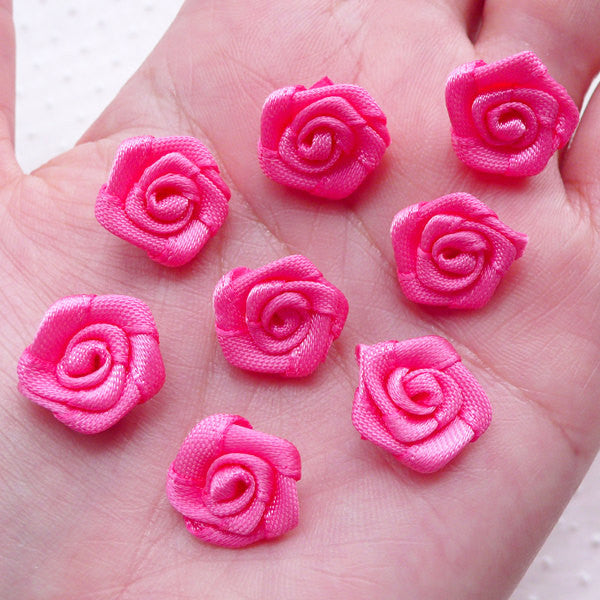Satin shop ribbon rose