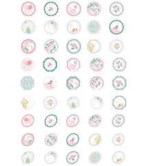 Spring Flower Sticker (45pcs) Product Packaging Gift Bag Seal Label Home Decor Scrapbook Spring Embellishment Card Decoration Collage S308