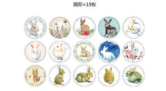 Rabbit Hare Bunny Stickers (45pcs) Home Decor Animal Embellishment Scrapbook Product Packaging Supplies Seal Label Gift Decoration S311