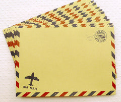 Air Mail Envelopes (10pcs / Kraft Paper) (17.5cm x 12.5cm / 6.9" x 4.9") Square Flap Party Invitations Greeting Card Announcements S309