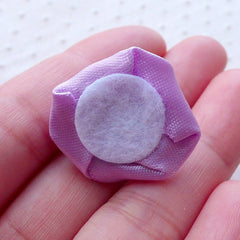 Rose Applique / Satin Ribbon Rose Bud / Fabric Flower Applique (5pcs / 2.5cm / Purple) Bridesmaid Headbands Making Floral Decoration B253