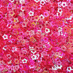 CLEARANCE Hollow Star Confetti / Star Sequin / Star Sprinkles / Star Glitter / Fake Toppings / Micro Star (AB Red / 3.5mm / 3g) Scrapbooking SPK66