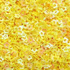 Hollow Star Sequin / Micro Star / Fake Topping / Star Glitter / Star Sprinkle / Star Confetti (AB Yellow / 3.5mm / 3g) DIY Nail Art SPK68