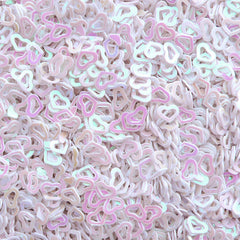 Hollow Heart Sequin / Micro Heart / Fake Topping / Heart Glitter / Heart Sprinkles / Heart Confetti (AB White / 4mm / 3g) Scrapbooking SPK83