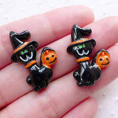 Halloween Cabochons (2pcs / 17mm x 27mm / Flat Back) Halloween Party Decoration Spooky Scrapbook Embellishment Phone Case Decoden CAB512