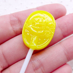 CLEARANCE Yellow Lollipop Cabochon (1 piece / 19mm x 61mm / 3D) Imitation Food Craft Kawaii Sweets Embellishment Faux Candy Decoden Phone Case FCAB401