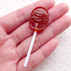 CLEARANCE Faux Cola Lollipop Cabochon (1 piece / 19mm x 61mm / Brown / 3D) Imitation Sweets Craft Fake Food Kawaii Candy Embellishment Decoden FCAB400