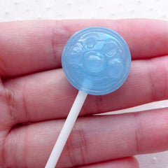 CLEARANCE Kawaii Lollipop Cabochons w/ Face (1 piece / 20mm x 57mm / Blue / 3D) Imitation Sweets Fake Candy Whimsical Phone Case Decoration FCAB419