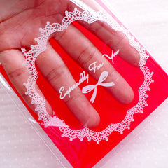 Red Gift Bags / Especially For You Self Adhesive Plastic Bags w/ Doily & Ribbon Pattern (10cm x 10cm / 20 pcs / Red) Etsy Shop Supply GB130