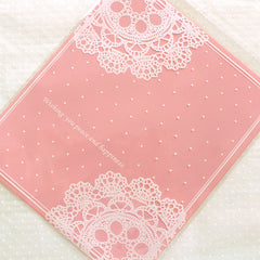 Lovely Self Adhesive Plastic Bags w/ Lace Doilies Pattern / Resealable Cello Gift Bags (17cm x 20cm / 20pcs / Pink) Etsy Packaging Bag GB135