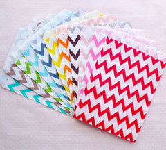 Party Favor Bag / Colored Paper Treat Bags / Candy Bags / Bakery Bag / Gift Wrapping Bag (13cm x 17cm / 11pcs / CHEVRON / Assorted Mix) S318