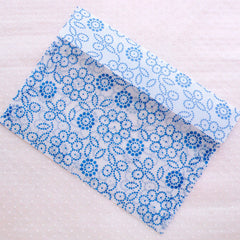 Wax Paper Envelope with Flower Pattern / Glassine Envelopes in Oriental Porcelain Style (5pcs / 17.5cm x 12.7cm / 6.88" x 5" / Blue) S334
