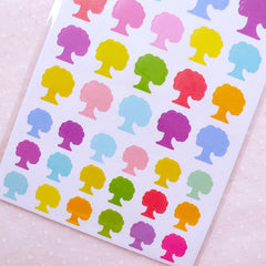 Colorful Tree Stickers (6 Sheet / 246pcs) Nature Embellishment Collage Seal Stickers Party Packaging Supplies Home Decor Scrapbook S345