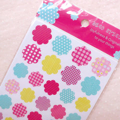 Scalloped Shaped Stickers / Flower Sticker (6 Sheet / 246pcs) Seal Stickers Journal Diary Calendar Deco Organizer Decoration Home Decor S337