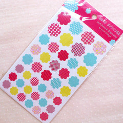 Scalloped Shaped Stickers / Flower Sticker (6 Sheet / 246pcs) Seal Stickers Journal Diary Calendar Deco Organizer Decoration Home Decor S337