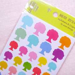 Colorful Tree Stickers (6 Sheet / 246pcs) Nature Embellishment Collage Seal Stickers Party Packaging Supplies Home Decor Scrapbook S345