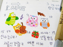 Colorful Owl Stickers (1 sheet) Kawaii Animal Bird Deco Stickers Diary Jounal Sticker Baby Shower Decor Card Embellishment Scrapbook S359
