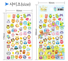 Colorful Owl Stickers (1 sheet) Kawaii Animal Bird Deco Stickers Diary Jounal Sticker Baby Shower Decor Card Embellishment Scrapbook S359
