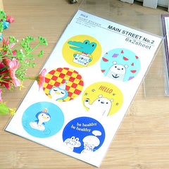 Animal Seal Stickers / Colorful Party Deco Sticker (2 Sheets / 12pcs) Kawaii Party Supply Gift Wrap Favor Decoration Product Packaging S377