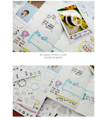 Photo Deco Sticker Ver. 3 (6 Sheets / Bubble Speech, Ribbon Banner, etc) Photo Decoration Photograph Embellishmet Diary Scrapbooking S388