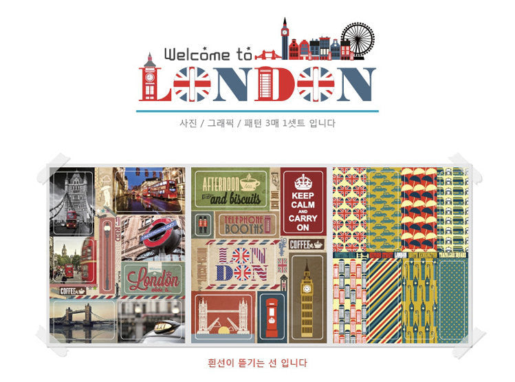 Welcome To London Stickers / Journal Diary Organizer Filofax Planner Sticker (3 Sheets) Travel England United Kindgom UK Photo Sticker S411