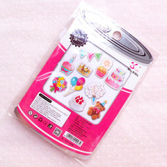 Birthday Party Flake Stickers / Photo Soup PVC Deco Stickers / Planner Stickers (Around 70pcs) Stationery Scrapbooking Card Making S401