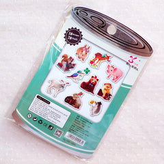 Farm Animal Sticker Flakes / Photo Soup Deco Stickers / PVC Flake Stickers / Clear Seal Sticker (Around 70pcs) Gift Packaging Supplies S404