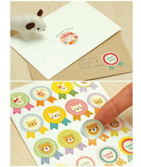 Animal Badge Stickers from Korea / Kawaii Rabbit Bear Seal Stickers (2 Sheets) Etsy Product Packaging Supplies Cute Favor Decoration S416