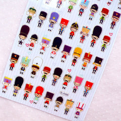 Queen's Guard Stickers with Gold Foil / King's Life Guard British Army Stickers / United Kingdom UK England London Stickers (1 Sheet ) S420