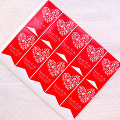 Especially For You Flag Stickers with Filigree Heart Pattern (2 Sheets / 20pcs) Etsy Product Wrapping Gift Favor Packaging Supplies S430