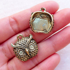 Owl Head Charms (3pcs / 19mm x 21mm / Antique Gold) Bird Jewellery Animal Pendant Earrings Bracelet Key Chain Purse Handbag Charm CHM2379
