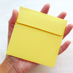 Small Square Envelopes (10pcs / 10cm x 10cm / 3.93" x 3.93" / Yellow) Thank You Notes Party Supplies Invitation Card Greeting Card S436