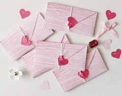 CLEARANCE Love Letter Envelopes / Origami Heart Envelopes (2pcs / 14cm x 8cm / 5.51" x 3.14") Wedding Party Favor Invitation Card Valentines Day S435