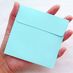 Square Card Envelopes / Small Envelope (10pcs / 10cm x 10cm / 3.93" x 3.93" / Blue) Note Card Letter Announcement Invitation Supplies S438