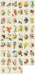 Vintage Floral Stickers / Antique Flower Label Sticker (52pcs) Home Decoration Spring Embellishment Card Making Collage Scrapbooking S447