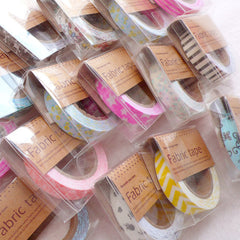 DEFECT Fabric Deco Tape / Kawaii Tapes (1.5cm x 5 meters / 1 pc BY RANDOM) Scrapbook Card Making Home Decoration Party Supplies Embellishment WR13