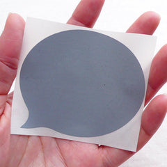 Scratch Off Stickers  / Scratch Off Label - Round Bubble Speech (5pcs / 70mm x 60mm / Grey Silver) Card Making Secret Message S450