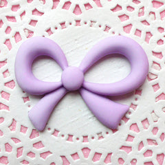 Kawaii Ribbon Cabochon (47mm x 32mm / Pastel Purple / Flat Back) Fairy Kei Jewellery Decoden Piece Scrapbook Cell Phone Case Deco CAB142