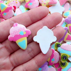 Pastel Ice Cream Cabochons (3pcs by Random / 23mm x 28mm / Flatback) Kawaii Scrapbooking Planner Clip Making Fairy Kei Jewellery FCAB455