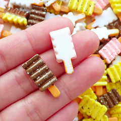 Resin Ice Cream Cabochon / Miniature Popsicle Cabochon (3pcs by Random / 10mm x 22mm / Flatback) Decoden Phone Case Sweets Deco FCAB466